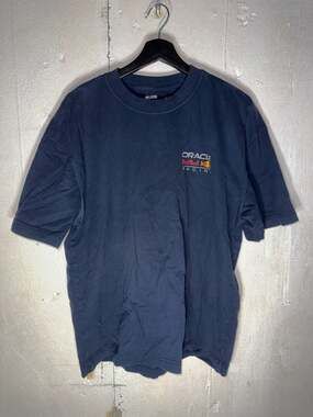 Hollister Oracle Red Bull Racing F1 Graphic T-Shirt Heavyweight Boxy Fit Navy Bl